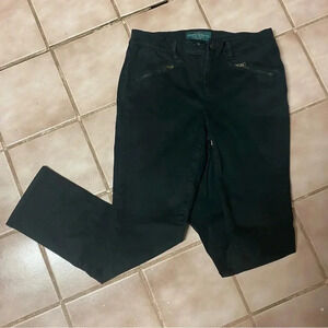 Lauren RL Black Straight Petite 6 Pants